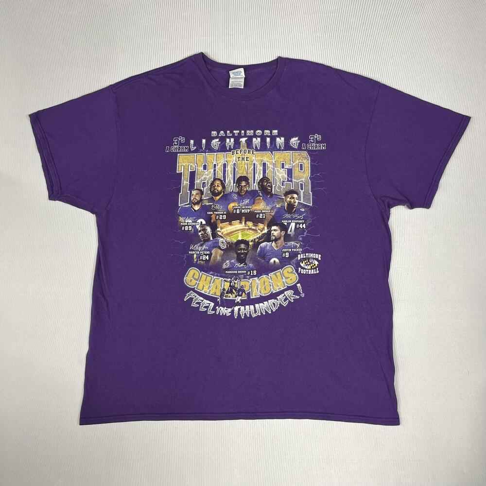 Baltimore Ravens Shirt Mens 2XL Purple NFL Football Lamar Jackson Delta Graphic